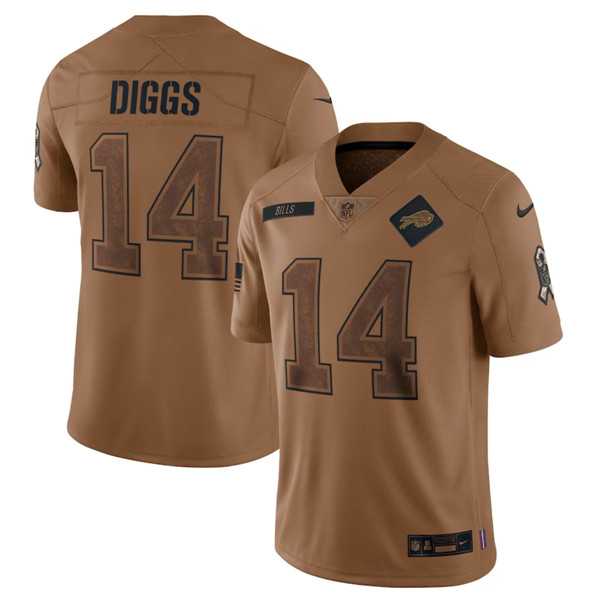 Mens Buffalo Bills #14 Stefon Diggs 2023 Brown Salute To Service Limited Football Stitched Jersey Dyin->buffalo bills->NFL Jersey